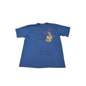 Vintage Caribbean Soul Sailing Graphic T-Shirt Blue Mens XL Single Stitch USA